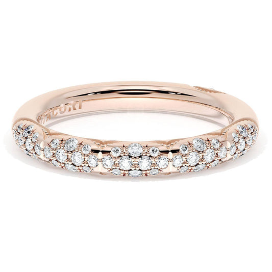 French Pav������ Diamond Wedding Band, 3mm