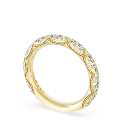French Pav������ Diamond Wedding Band, 3mm