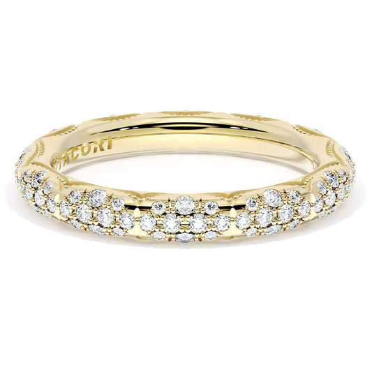 French Pav������ Diamond Wedding Band, 3mm