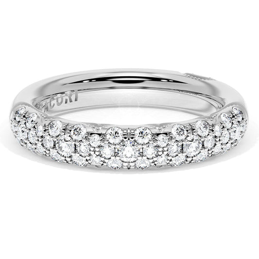 French Pav������ Diamond Wedding Band, 4mm