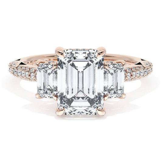 Emerald 3-Stone Engagement Ring