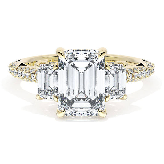 Emerald 3-Stone Engagement Ring