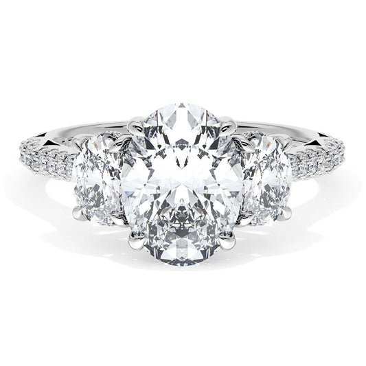 Oval 3-Stone Engagement Ring
