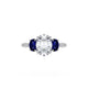 Oval 3-Stone Engagement Ring in Blue Sapphire