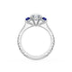 Oval 3-Stone Engagement Ring in Blue Sapphire