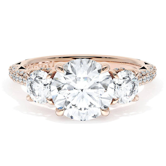 Round 3-Stone Engagement Ring