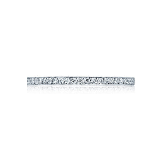 Tacori 18k White Gold Sculpted Crescent Diamond Wedding Band (0.17 CTW)