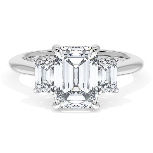 Emerald 3-Stone Engagement Ring