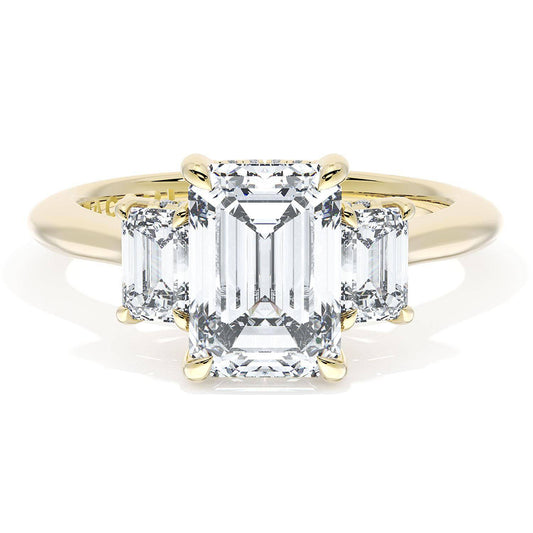 Emerald 3-Stone Engagement Ring