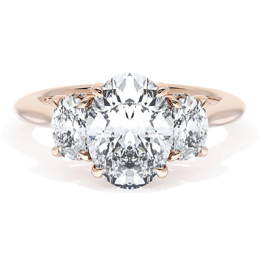 Oval 3-Stone Engagement Ring