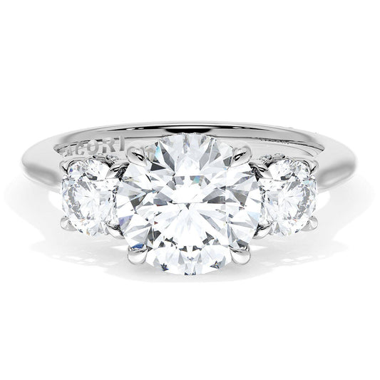 Round 3-Stone Engagement Ring