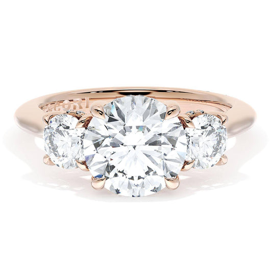 Round 3-Stone Engagement Ring