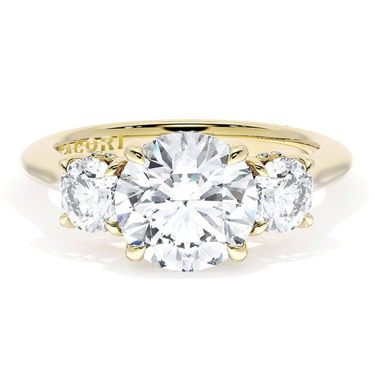 Round 3-Stone Engagement Ring