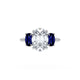 Oval 3-Stone Engagement Ring in Blue Sapphire