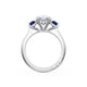 Oval 3-Stone Engagement Ring in Blue Sapphire