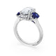 Oval 3-Stone Engagement Ring in Blue Sapphire