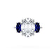 Oval 3-Stone Engagement Ring in Blue Sapphire