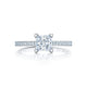 Tacori Platinum Petite Crescent Princess Diamond Engagement Ring Setting (0.28CTW)
