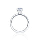 Tacori Platinum Petite Crescent Princess Diamond Engagement Ring Setting (0.28CTW)