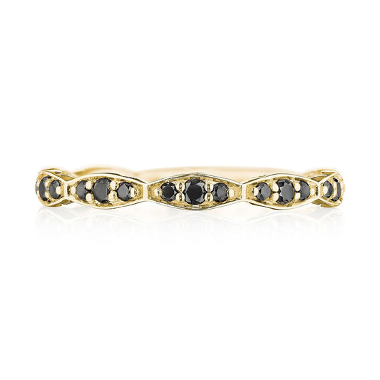 Marquise Design Wedding Band with Black Diamond