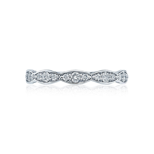 Tacori 18k White Gold Sculpted Crescent Diamond Wedding Band (0.3 CTW)
