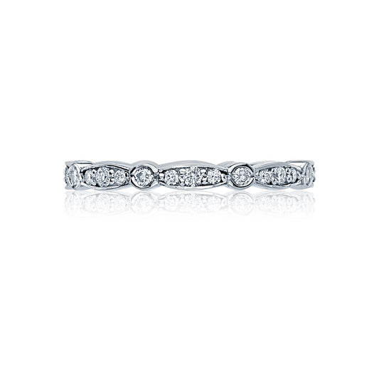 Tacori 18k White Gold Sculpted Crescent Diamond Wedding Band (0.43 CTW)