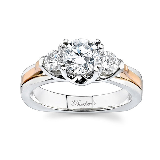 Rose gold three stone ring