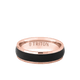 6MM 14k Gold Ring + Black Titanium Inlay with Dome Profile and Faceted Edge