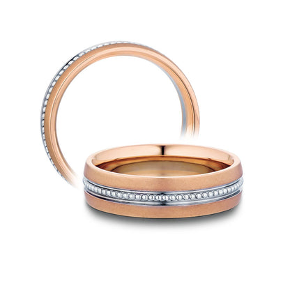 Verragio Rose Gold Men's Wedding Band-6mm