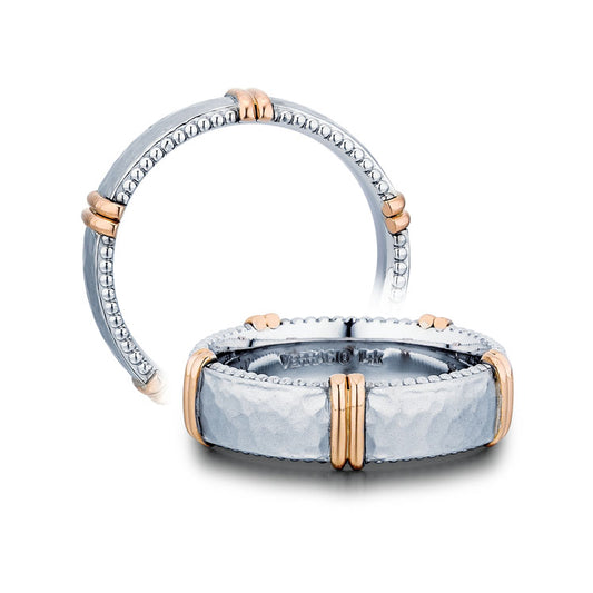 Verragio Rose Gold Hammered Men's Wedding Band