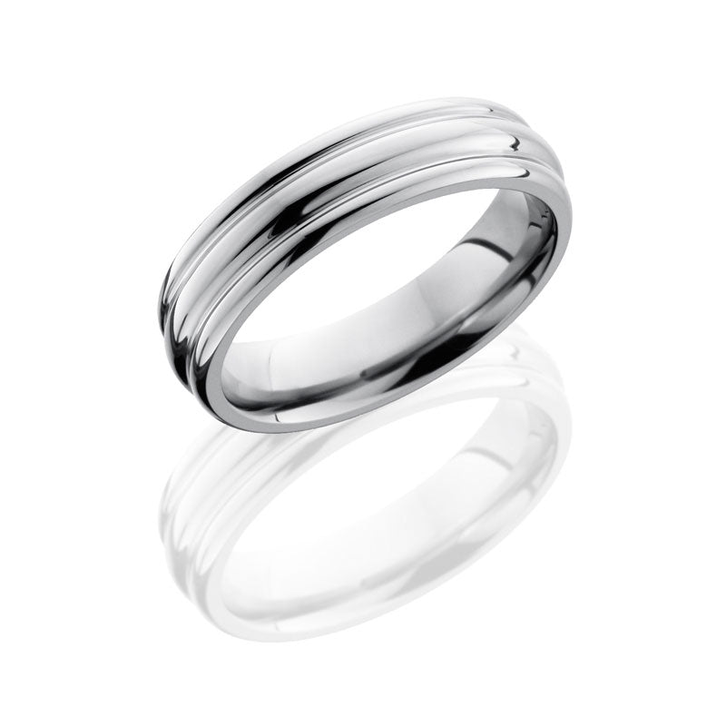 Lashbrook Titanium 6mm Domed Band With Rounded Edges 6RED