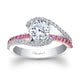 White & Rose Gold Engagement Ring