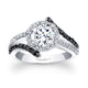 Black Diamond Halo Engagement Ring