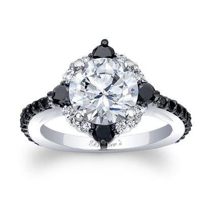 Black Diamond Halo Engagement Ring