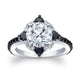 Black Diamond Halo Engagement Ring