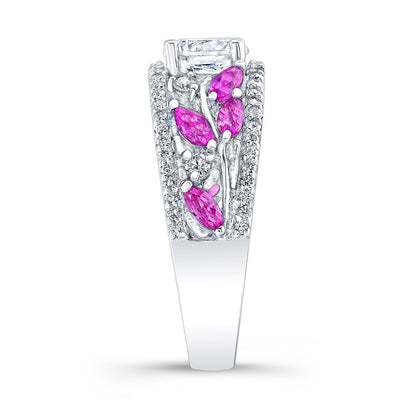 Pink Sapphire Engagement Ring