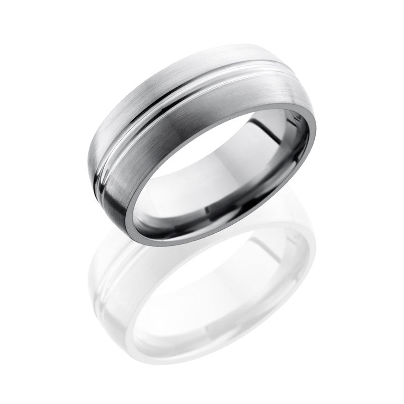 Lashbrook Titanium 8mm Domed Band With Domed Center 8DD