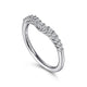 Gabriel & Co. AN10975W44JJ Curved 14K White Gold Shared Prong Diamond Wedding Band