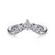 14K White Gold Curved Pear Shape and Round Diamond Anniversary Band