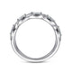 14K White Gold Round and Marquise Halo Station Diamond Anniversary Band