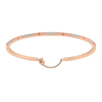 14k Pink Gold Diamond Bangle