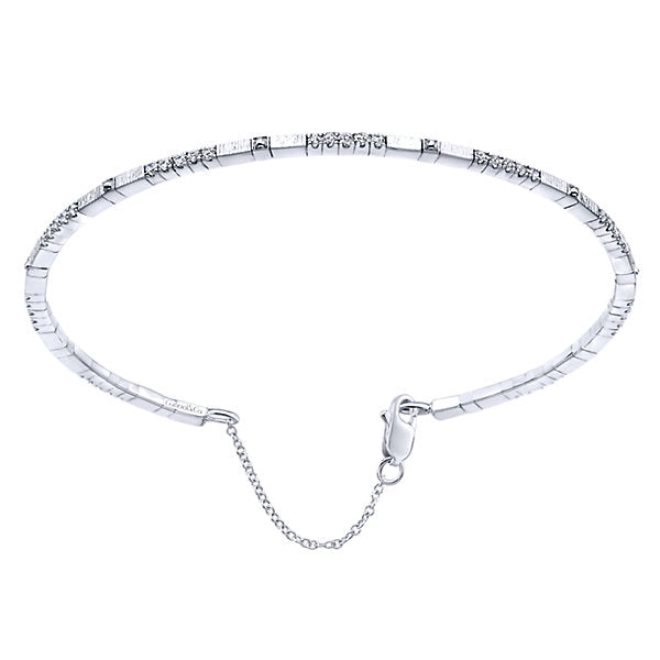 14k White Gold Diamond Bangle