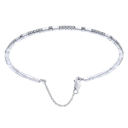 14k White Gold Diamond Bangle