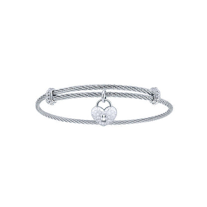 Gaby Bangle 925 Silver/stainless Steel Charm