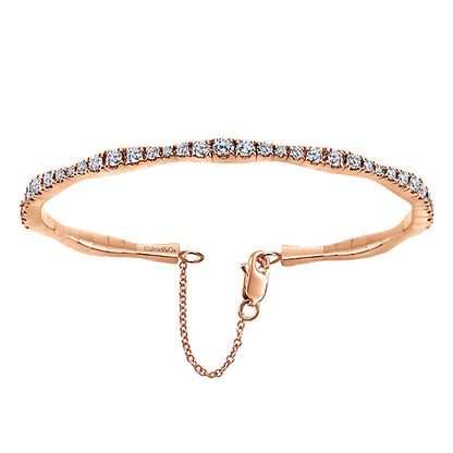 14k Pink Gold Diamond Bangle