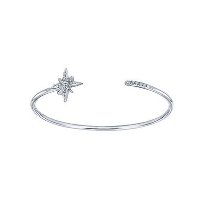 Gaby Bangle 925 Silver White Sapphire Starburst