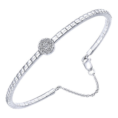 14k White Gold Diamond Bangle