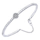 14k White Gold Diamond Bangle