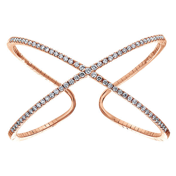 14k Pink Gold Diamond Bangle