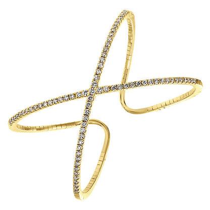 14k Yellow Gold Diamond Bangle